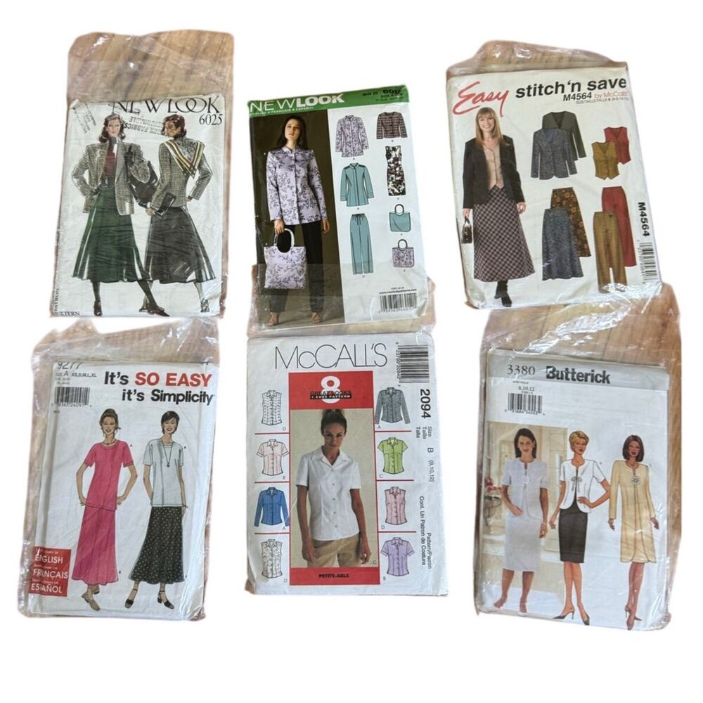 Vintage 90s Y2K Women's Apparel Sewing Patterns Lot- New Look McCalls Butterick